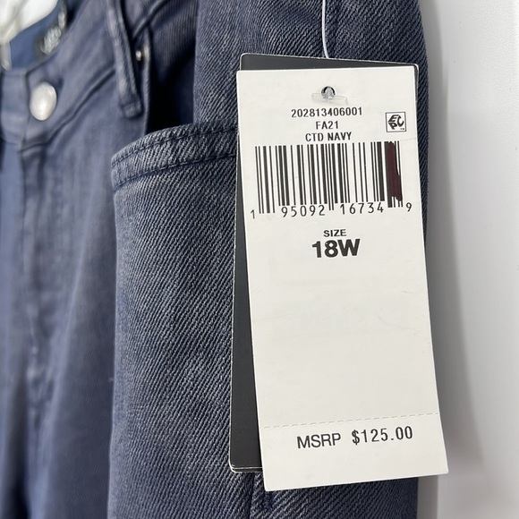 Lauren Ralph Lauren Super Stretch Mid-Rise Straight Leg Jeans Navy Size 18W New! - Picture 5 of 14